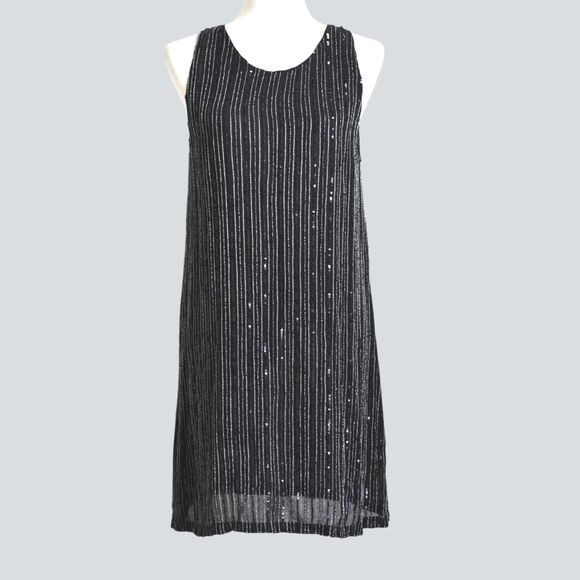 MLV Women's Embellished & Sequined Mini Black Dress Size M - Picture 1 of 7